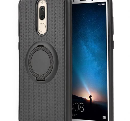 Силиконов калъф / гръб / TPU iFace Hamee Magnetic Finger Ring Car Holder за Huawei Mate 10 Pro - черен