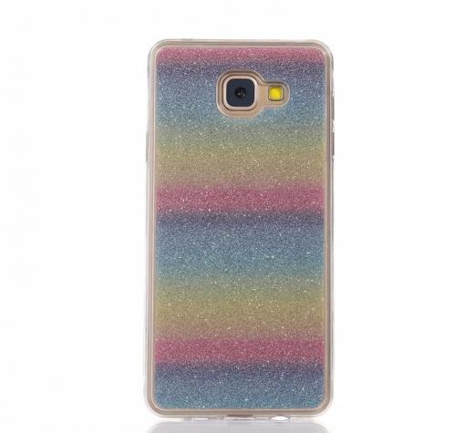 Луксозен силиконов калъф / гръб / TPU 2in1 за Samsung A5 2016 A510 - цикламен / брокат / Art 1