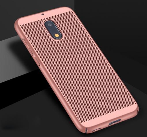 Луксозен твърд гръб за Nokia 5.1 2018 - Rose Gold / Grid