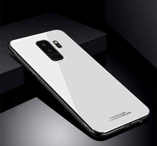 Луксозен стъклен твърд гръб за Samsung S9 G960 - бял