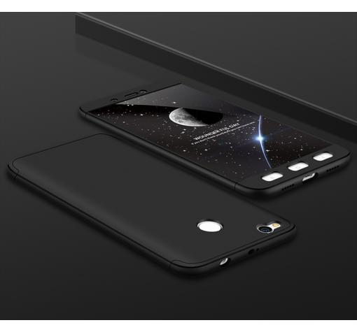 Луксозен твърд гръб GKK 3in1 360° Full Cover за Xiaomi RedMi 4X - черен / лице и гръб