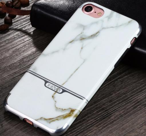 Оригинален гръб X-level за Apple iPhone 7 - бял / мрамор