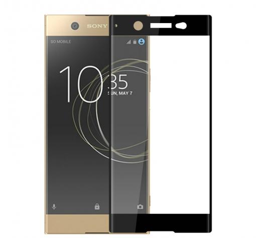 3D full cover Tempered glass screen protector Sony Xperia XA1 / Извит стъклен скрийн протектор Sony Xperia XA1 - черен