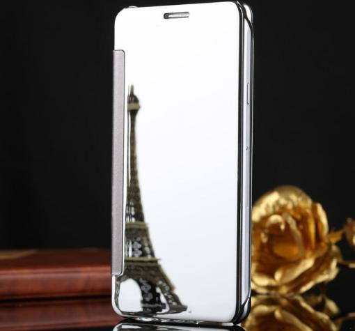 Луксозен калъф Clear View Cover с твърд гръб за Huawei P10 Lite - сребрист