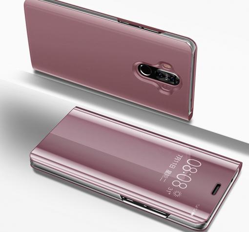 Луксозен калъф Clear View Cover с твърд гръб за Huawei Mate 10 Lite - Rose Gold