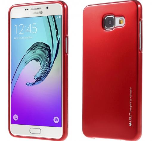 Луксозен силиконов калъф / гръб / TPU MERCURY i-Jelly Case Metallic Finish за Samsung A5 2016 A510 - червен