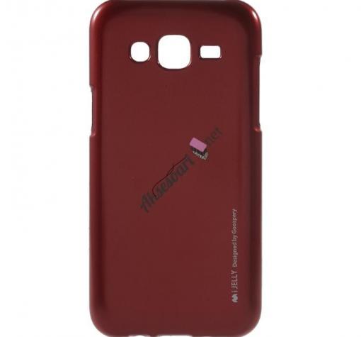 Луксозен силиконов калъф / гръб / TPU MERCURY i-Jelly Case Metallic Finish за Samsung J3 / J3 2016 J320 - червен