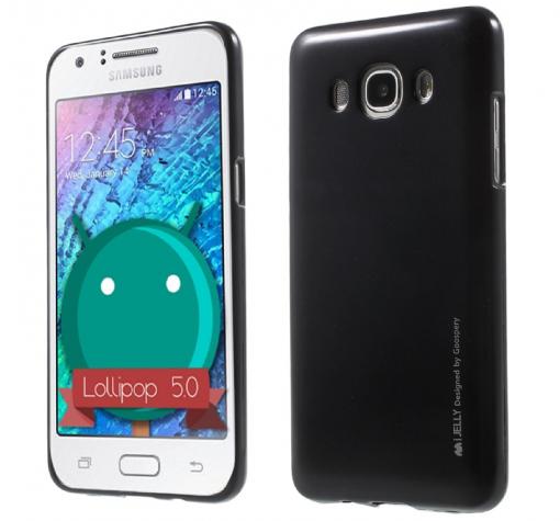 Луксозен силиконов калъф / гръб / TPU MERCURY i-Jelly Case Metallic Finish за Samsung J5 2016 J510 - черен