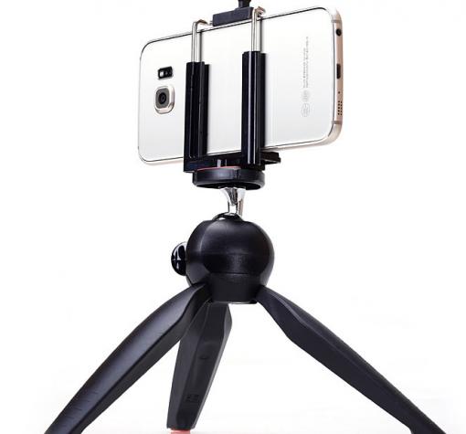Универсална стойка YUNTENG YT-228 Mini Tripod за смартфон и фотоапарат - черна