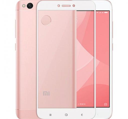 3D full cover Tempered glass screen protector Xiaomi RedMi 4X / Извит стъклен скрийн протектор Xiaomi RedMi 4X - бял