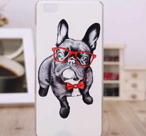 Луксозен твърд гръб за Huawei Ascend P8 Lite / Huawei P8 Lite - бял / Fashion Dog