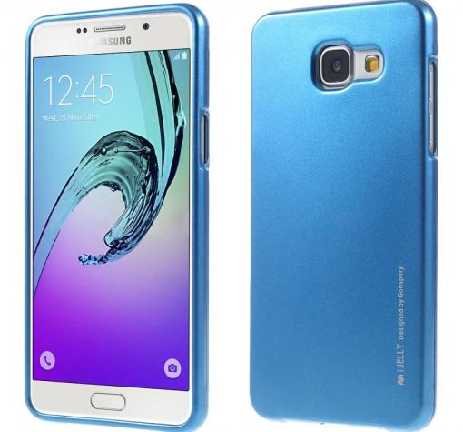 Луксозен силиконов калъф / гръб / TPU MERCURY i-Jelly Case Metallic Finish за Samsung A3 2016 A310 - син