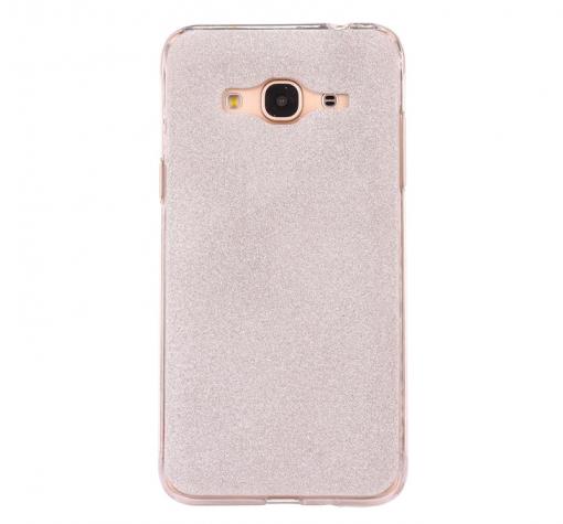 Луксозен силиконов калъф / гръб / TPU за Samsung J7 2016 J710 - сребрист / брокат