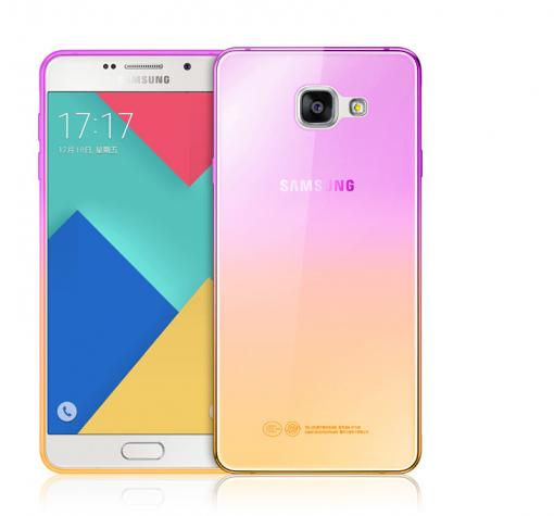 Силиконов гръб / калъф / TPU за Samsung A5 2016 A510 - розово и жълто / преливащ
