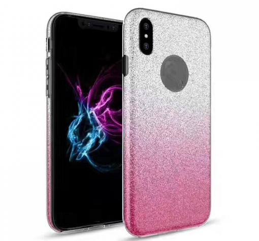 Силиконов калъф / гръб / TPU за Xiaomi RedMi Note 6 - преливащ / сребристо и розово / брокат
