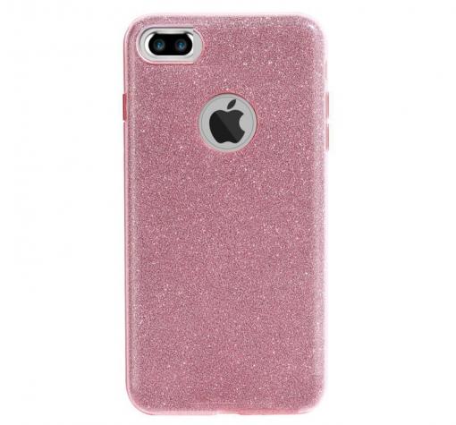 Луксозен ултра тънък силиконов калъф / гръб / TPU Ultra Thin FSHANG за Apple iPhone 7 - розов / брокат