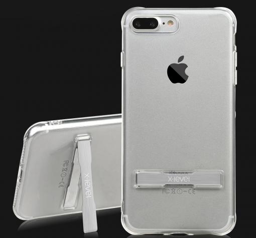 Оригинален гръб X-level със стойка за Apple iPhone 7 - прозрачен