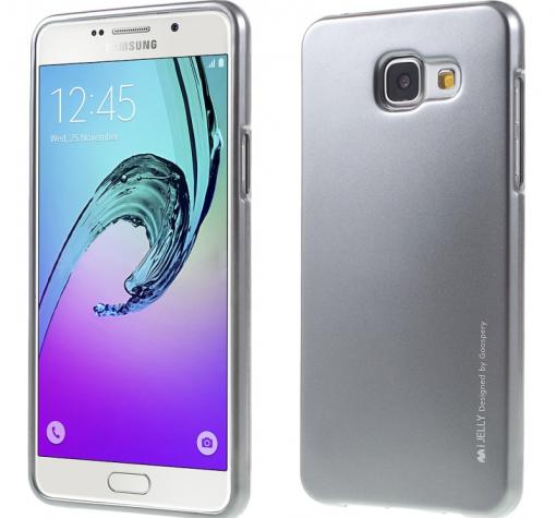 Луксозен силиконов калъф / гръб / TPU MERCURY i-Jelly Case Metallic Finish за Samsung A3 2016 A310 - сив