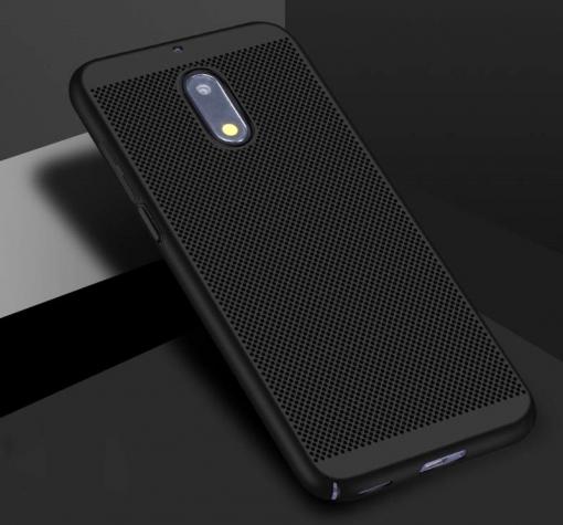 Луксозен твърд гръб за Nokia 5.1 2018 - черен / Grid
