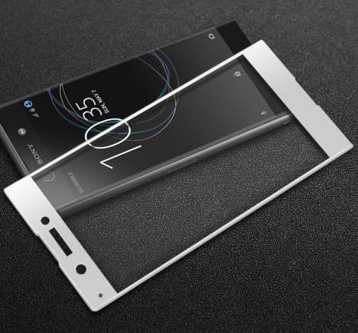 4D full cover Tempered glass screen protector Sony Xperia XA1 / Заоблен стъклен скрийн протектор Sony Xperia XA1 - бял
