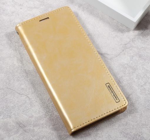 Луксозен кожен калъф със стойка MERCURY GOOSPERY за Samsung S8 Plus G955 - златен / Blue Moon Flip