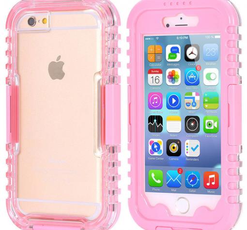 Водоустойчив калъф / Waterproof Heavy Duty Phone Case Cover за Apple iPhone 6 / iPhone 6S - розов