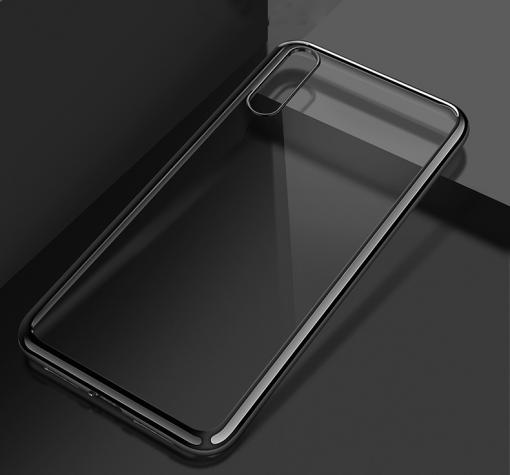 Луксозен силиконов калъф / гръб / TPU за Huawei Honor PLAY - прозрачен / черен кант
