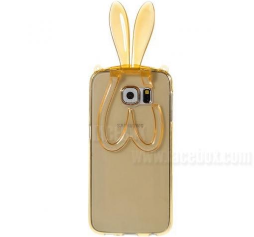 Силиконов калъф / гръб / TPU 3D Rabbit за Samsung S7 G930 - жълт