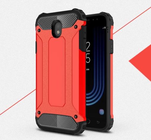 Силиконов гръб TPU Spigen Hybrid с твърда част за Samsung J7 2017 J730 - червен