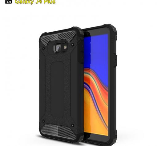 Силиконов гръб TPU Spigen Hybrid с твърда част за Samsung J4 Plus 2018 - черен