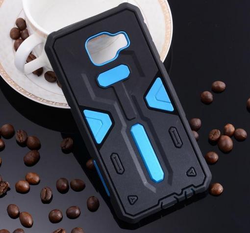 Силиконов гръб TPU MOTOMO Hybrid с твърда част 2в1 за Samsung A3 2016 A310 - черен със синьо