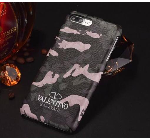 Луксозен гръб Valentino за Apple iPhone 7 / iPhone 8 - зелен / камуфлаж
