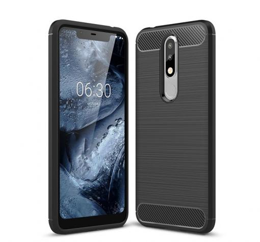 Силиконов калъф / гръб / TPU за Nokia 5.1 2018 - черен / carbon