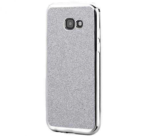 Силиконов калъф / гръб / TPU за Samsung A5 2017 A520 - сребрист кант / брокат Glitter