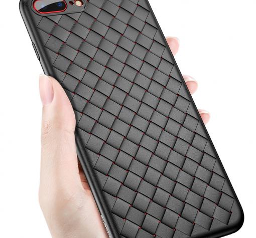 Луксозен гръб BASEUS Weaving Grid за Apple iPhone 7 Plus / iPhone 8 Plus - черен