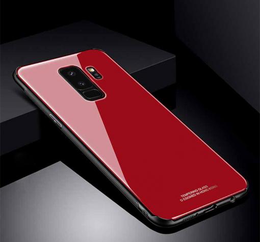 Луксозен стъклен твърд гръб за Samsung S9 G960 - червен