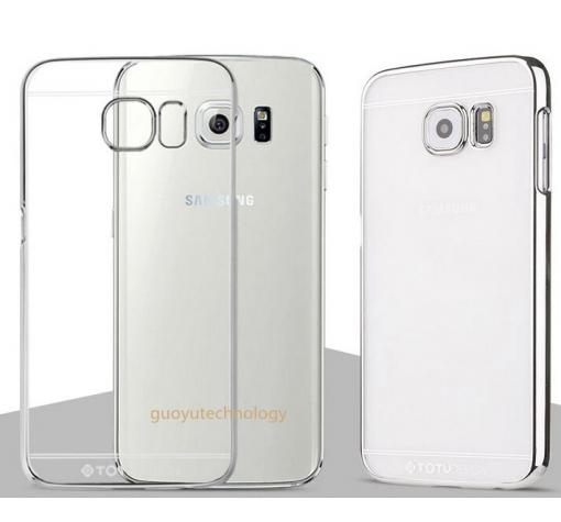 Луксозен твърд гръб / капак / TOTU DESING за Samsung S6 Edge G925 - прозрачен със сребрист кант