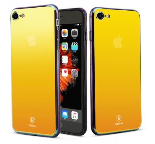 Оригинален гръб Baseus Glass Case за Apple iPhone 7 - златист / огледален