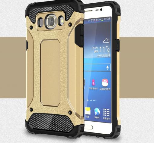 Силиконов гръб TPU Hybrid с твърда част за Samsung J5 2016 J510 - златист