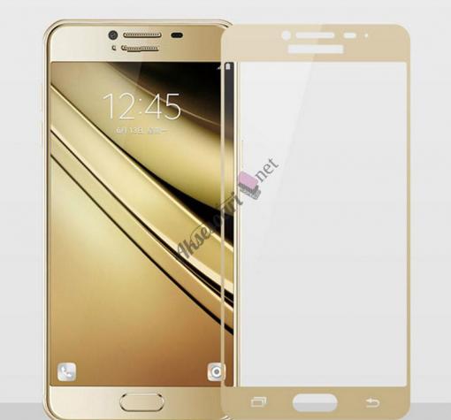 3D full cover Tempered glass screen protector Samsung A3 2016 A310 / Извит стъклен скрийн протектор Samsung A3 2016 A310 - златист