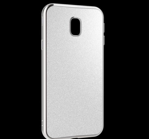 Силиконов калъф / гръб / TPU за Samsung J7 2017 J730 - сребрист кант / брокат Glitter