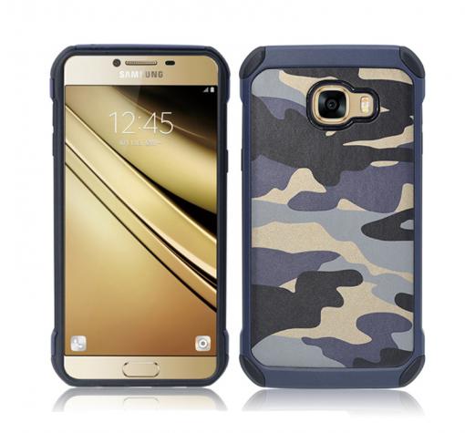 Твърд гръб със силиконов кант за Samsung A5 2016 A510 - син / камуфлаж
