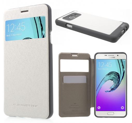 Луксозен калъф Wow Bumper S-View за Samsung A5 2016 A510 - Mercury Goospery / бял