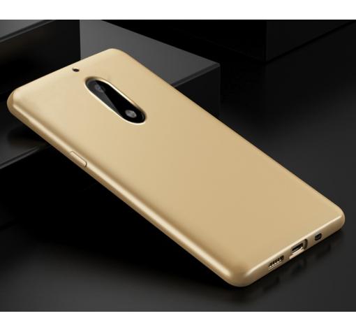Силиконов калъф / гръб / TPU за Nokia 7 2017 - златист / мат