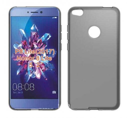 Силиконов калъф / гръб / TPU за Huawei Honor 8 Lite - тъмно сив / мат