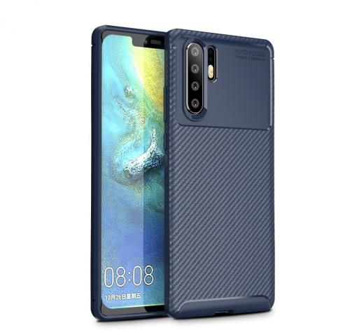 Луксозен силиконов калъф / гръб / TPU Auto Focus за Huawei P30 Pro - тъмно син / Carbon