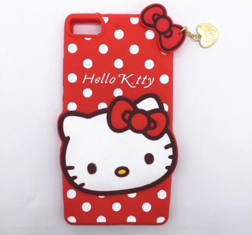Силиконов калъф / гръб / TPU 3D за Huawei Ascend P8 Lite / Huawei P8 Lite - Hello Kitty / червен