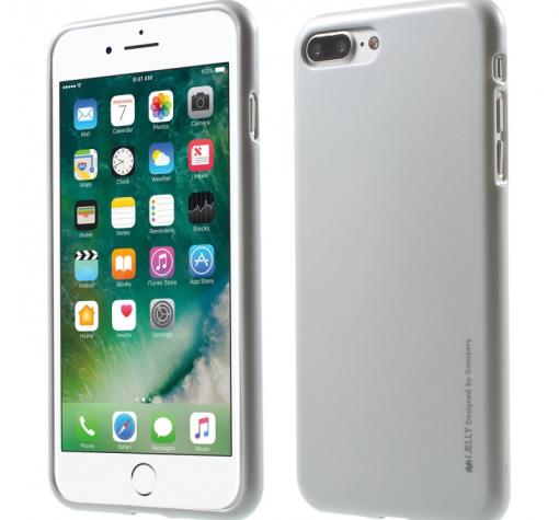 Луксозен силиконов калъф / гръб / TPU MERCURY i-Jelly Case Metallic Finish за Apple iPhone 7 Plus - сребрист