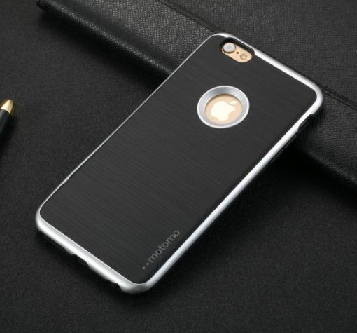Луксозен силиконов гръб TPU MOTOMO Hybrid за Apple iPhone 7 - черен със сив кант