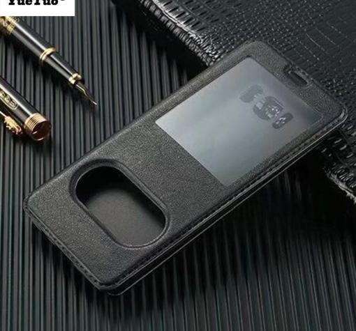 Кожен калъф Flip тефтер S-view със стойка за Samsung S8 G950 - черен / Flexi